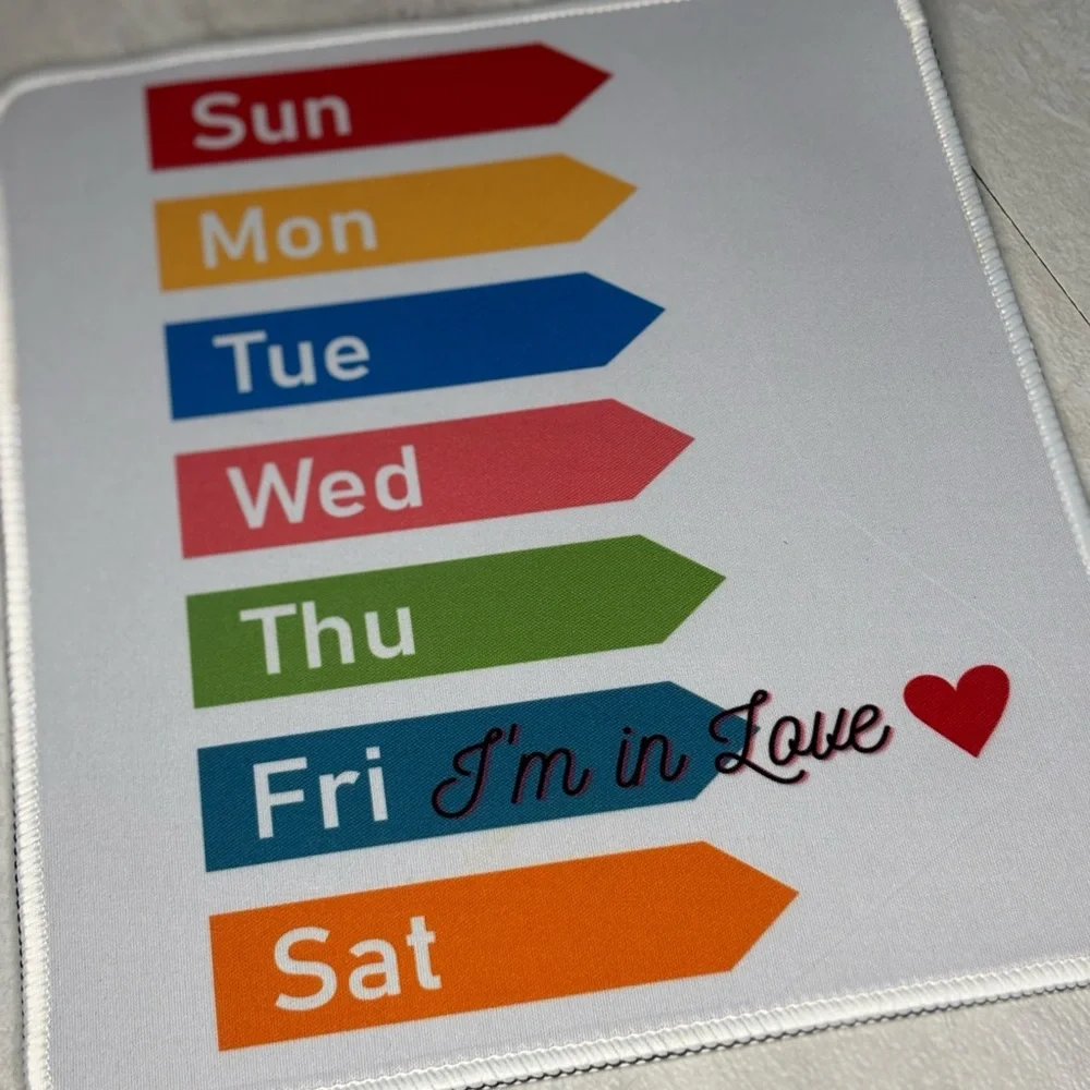 Colorful Weekly Planner Mouse Pad